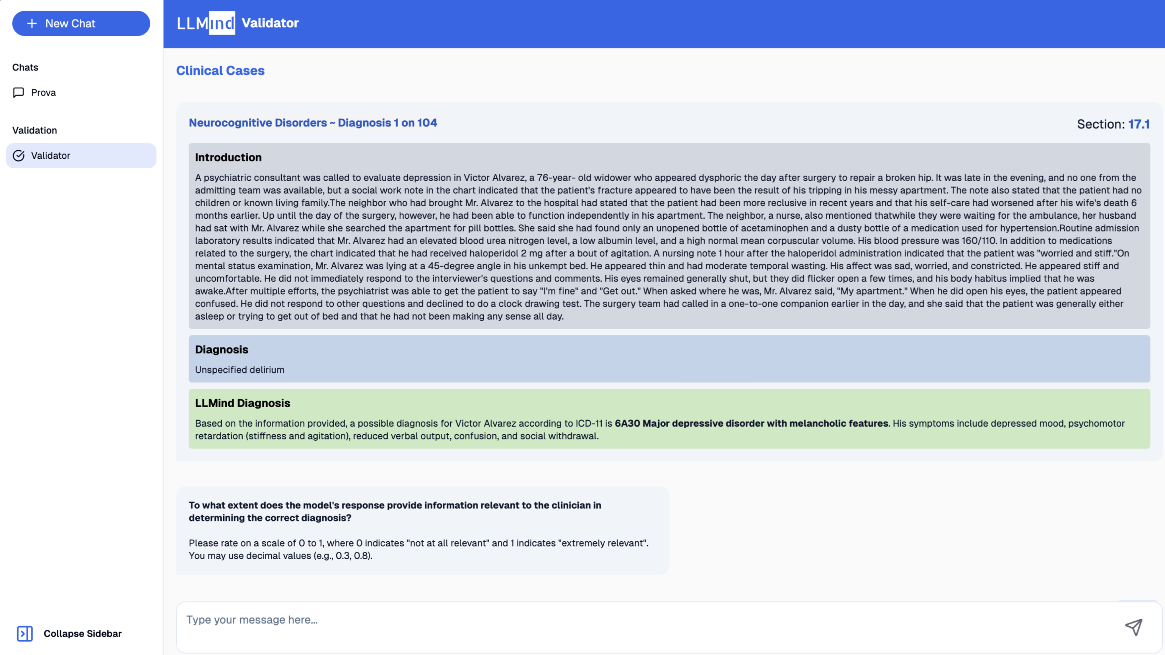 LLMind Diagnostic Assistant Interface